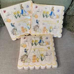 New - (3) Beatrix Potter Peter Rabbit Hop Little Rabbit Paper Napkins - 20 Count